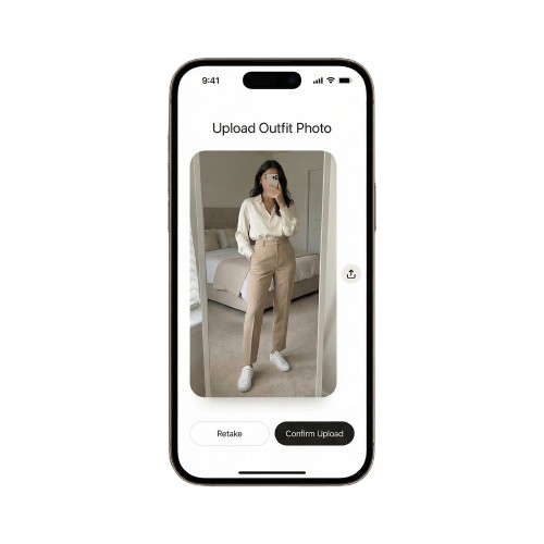 Upload outfit photo interface